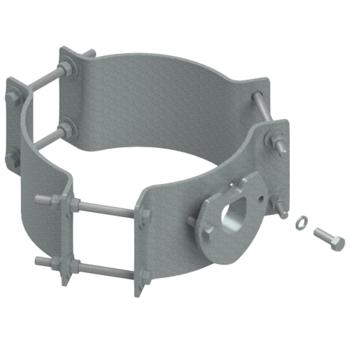 <strong>Luminaire Arm Clamp, Single 3-Piece Adjustable, Steel</strong>