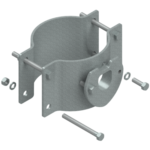 <strong>Luminaire Arm Clamp, Single<br>2-Piece Adjustable w/ Simplex Fitting, Galvanized Steel</strong>