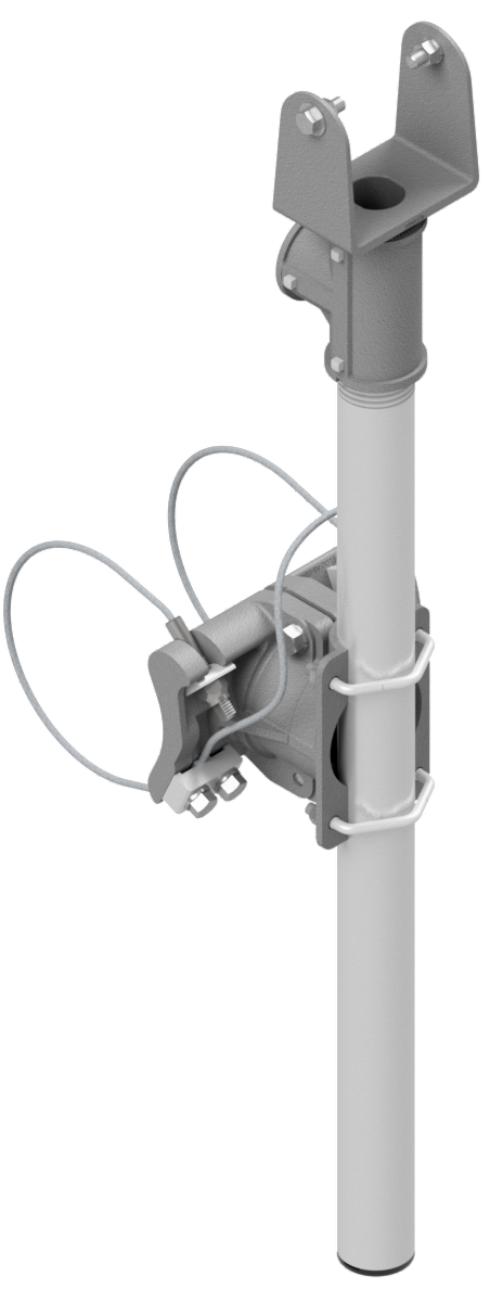 AS-0166 Stellar Camera Bracket, 1-Piece Extended Tilt & Pan, w/ Service Wire Outlet, Alum Stainless Cable Mount