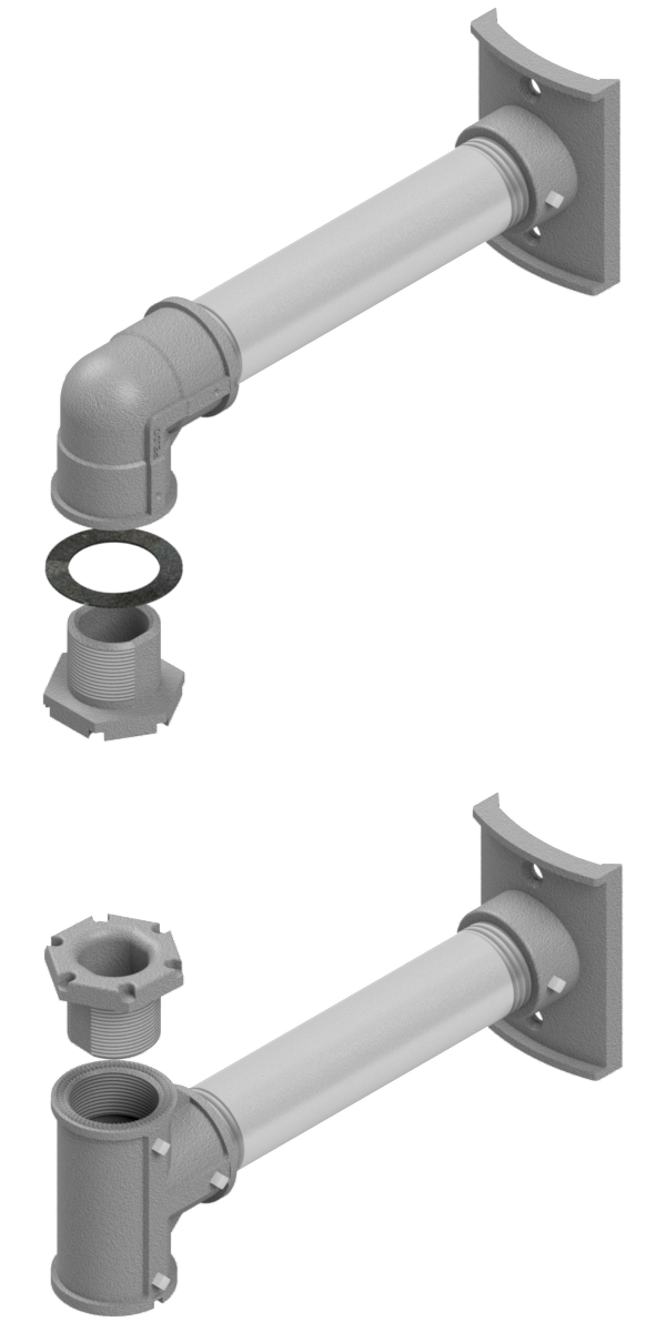 SE-3148 1-Way Upper & Lower Arm Assy, 10″ Nipples, Large Pole Hub Plates, Alum